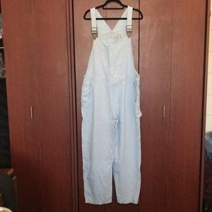 100% Linen Overalls by Real Comfort Powder Blue
